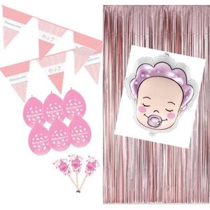 Babyshower – MEISJE – 5 delig - Feest pakket versiering.