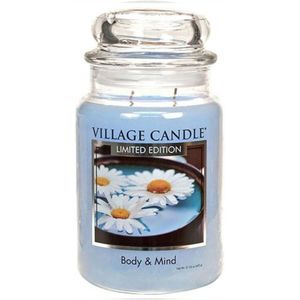 Village Candle Village Geurkaars Spa Collection ""Body & Mind"" | frisse buitenlucht bergamot iris - large jar