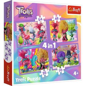 Trefl - Puzzles - ""4in1"" - Adventures of colorful Trolls / Universal Trolls 3 (2023)
