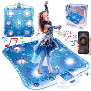 Multifunctionele Sneeuw- en IJslicht Dansmat - 91,5*78,5cm - 5 Standen - Met Bluetooth Muziek - Antislip - Frozen - Blauw