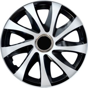 NRM DRIFT Extra - wieldoppen 15"" - Set van 4 stuks - Wit / Zwart