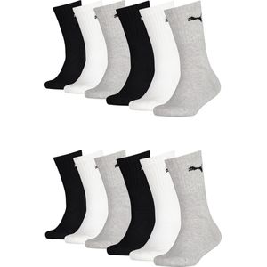 12 PACK Puma JUNIOR CREW kindertennissokken voor meisjes en jongens