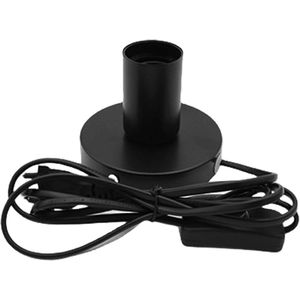 Tafellampvoet met vintage uitstraling en E27 fitting, inclusief 18 m kabel en schakelaar - zwart, max. 100 watt (excl. lamp)