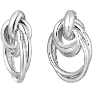 Bijoutheek Oorknoppen Overlopende Hoops Groot Zilver