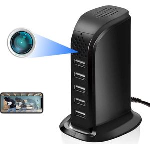 Spy Camera HD 1080p USB-oplader draadloze verborgen camera 5-poorts laadhub live streaming bewegingsdetectie - thuisveiligheid