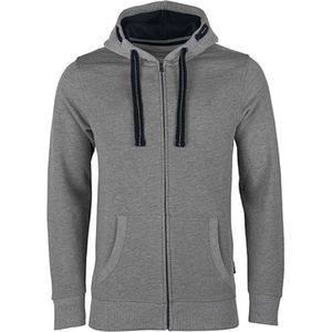 Men´s Hooded Jacket met ritssluiting Grey Melange - 6XL