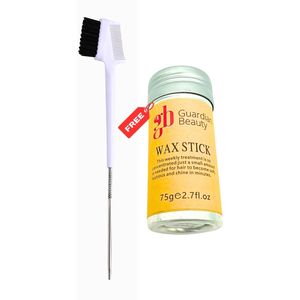 Guardian Beauty Edge Control Borstel en Kam - met Stalen Naald | Wit - Gratis Waxstick - Haarstylingtools voor Randjes en Gladstrijken