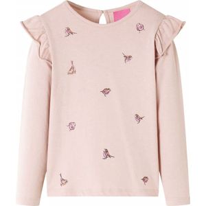 vidaXL-Kindershirt-met-lange-mouwen-mussenprint-104-roze