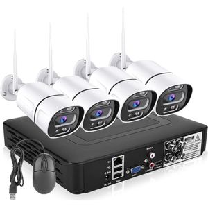 4-kanaals CCTV-videorecorder - AHD/CVI/TVI/DVR/NVR - Realtime Video Recorder - Surveillance Camera Systeemkit - Home Security (EU) .