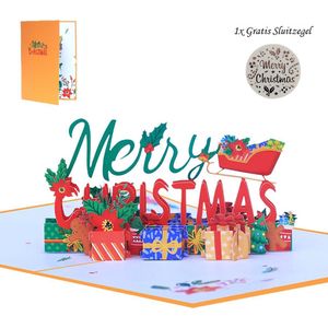 Popup Kerstkaart – Merry Christmas - 3D kaart - Pop Up Kaart - Kerst - Kerstmis Kaart – 18 x 13 cm – Suprise