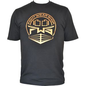 Fightwear Shop Ring Logo T Shirt Zwart Goud Kies uw maat: XL