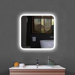 Summerlight - Badkamerspiegel - Vierkant - 60x60 cm - Spiegelverwarming - 3-standen Dimbare LED Verlichting - Touch Sensor - Modern