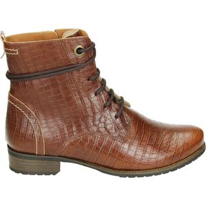 Verhulst 1450 H - VeterlaarzenHoge sneakersDames sneakersDames veterschoenenHalf-hoge schoenen - Kleur: Cognac - Maat: 42