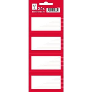 Kangaro boeketiketten - 7,5 x 5 cm - pak a 24 stuks - rood/wit - K-58135