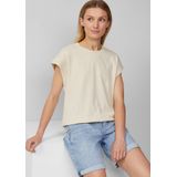 s.Oliver - Shirt - Ivoor - T-shirt - Ronde Hals - Kwartmouw