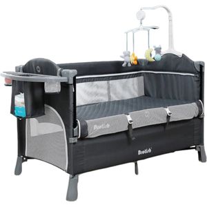 Iambaby - Stijlvolle Draagbare Wieg -Baby Wieg met Luiertafel - Ontdek het Gemak van de Dubbeldekker Baby Slaap Wieg en Multifunctionele Box - 126x70x76 CM