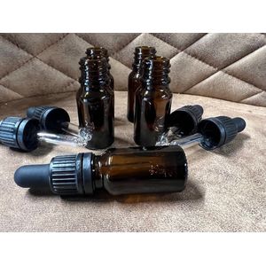 10X Druppelflesje met Druppelaar 5ml-Bruin_pipetflesjes lege Druppelfles