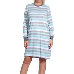 Norman - Waves - Badstof Nachthemd - Blauw - Lange Mouw