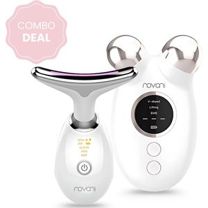 Novani 2 in 1 Facelifting Microcurrent | Anti Ageing | huidverjonging | Gezichtsmassage | Huidverjongingsapparaat | Anti rimpel - LED Behandeling