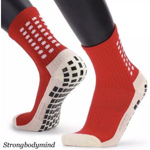 Gripsokken Voetbal Unisex - Rood - One Size