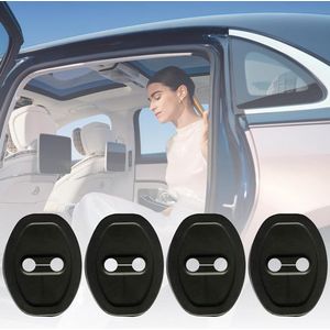 Allecto Plus - Siliconen beschermhoezen voor autodeurslot - Set van 4 stuks - Deurslotbescherming - Autoslotafdekking - Geschikt voor de meeste auto's - Zwart