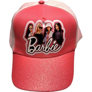 Barbie - Pet - Glitter - Baseball pet - Roze - Kinderen - Maat 110 - 128