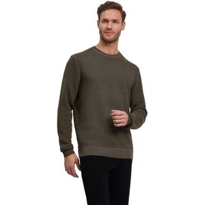 FALKE Basic Crew Neck Gmt Dye Structure elegante klassieker wol trui heren groen - maat M