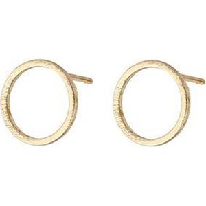24/7 Jewelry Collection Cirkel Oorbellen - Open - Oorknopjes - Geborsteld - Minimalistisch - Goud