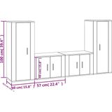 VidaXL 4-delige TV-meubelset - Bewerkt Hout - Bruineikenkleurig