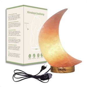 Orakl® - Luxe Dimbare Himalaya Zoutlamp Selene - 3-4 KG - Met Dimmer - 100% Himalayazout - Zoutlamp Himalayazout - Zoutlamp Nachtlampje - Zoutlampen - Zoutsteen