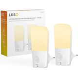 LUSQ® - LED Nachtlampje - Nachtlampjes met Bewegingssensor - 2 Stuks - Warm Wit Licht - Dimmerfunctie