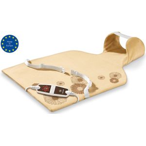 Beurer HK 58 Elektrisch Warmtekussen - Heating pad - Nek en rug - 62 x 42 cm - 6 Warmtestanden - Snelle opwarming - Automatische uitschakeling - Fleece - Machinewasbaar - 3 Jaar garantie - Beige