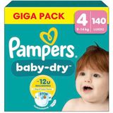 Pampers - Baby-Dry - Luiers - Maat 4 - 140 Stuks - Maandbox