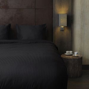 Beau Maison Hotellinnen Zwart Katoen Satijn 200x200/220 + 2 kussenslopen 60x70 cm