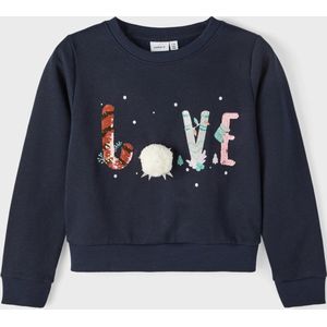 NAME IT NKFREMERRY LS SHORT SWEAT BRU BOX Meisjes Trui - Maat 122/128