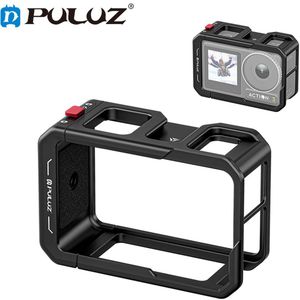 Voor DJI Osmo Action 5 Pro / 4 / 3 PULUZ All-inclusive aluminiumlegering kooi uitbreidingsadapter frame met lensdop (zwart)