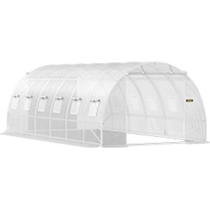 Vevor - Walk-In Tunnel Kas - Gegalvaniseerd Frame - Waterdichte Cover - Kassen - 600/300/200cm - Wit - Moestuin - Tuinkas - Kweekkas