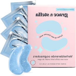 Bekroonde Oogmaskers Blauw 24 Paar - Verminder Donkere Kringen Gezwollen Ogen Wallen Onder De Ogen en Rimpels Oogmasker