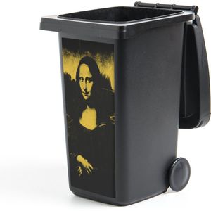 Container sticker Mona Lisa - Da Vinci - Geel - Zwart - 44x98 cm - Kliko sticker