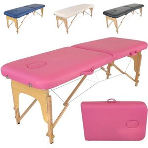 Massage Tafel 2 Zones Lichtgewicht Houten Massagetafel met Reiki Paneel - Roze
