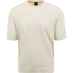 BOSS - Knitted T-shirt Alinus Ecru - Heren - Maat XL - Regular-fit