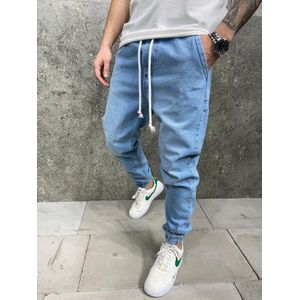 Heren Jogging Jeans – Slim Fit Spijkerbroek met Trekkoord – Comfortabel & Trendy
