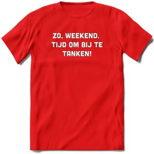 Weekend Bier T-Shirt | Unisex Kleding | Dames - Heren Feest shirt | Drank | Grappig Verjaardag Cadeau tekst | - Rood - M
