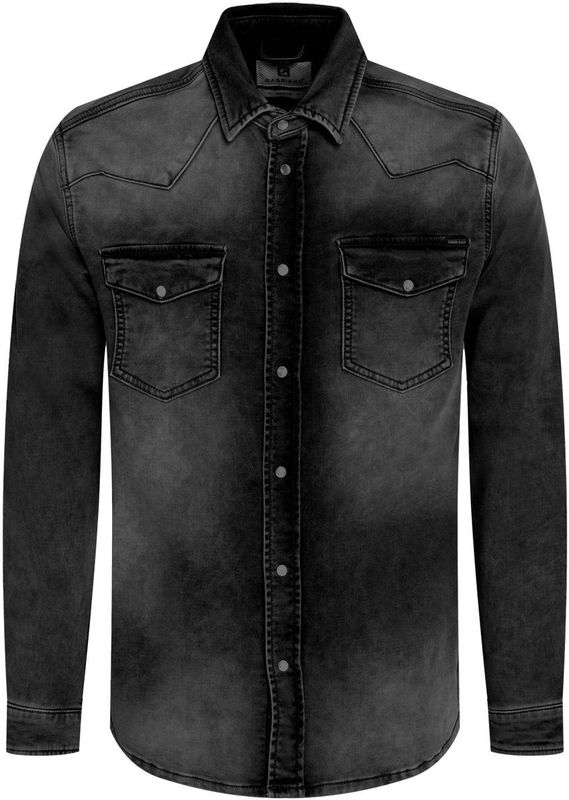 Gabbiano - Heren Overhemd - Jogg Denim - 204 Dark Grey
