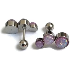 Roze Opaal Helix Piercing 14x7 Mm - Linker Oor
