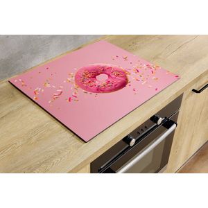 Inductiebeschermer - Roze Donut - 80.2x52.2 cm - Inductiebeschermer - Inductie Afdekplaat Kookplaat - Inductie Mat - Anti-Slip - Keuken Decoratie - Keuken Accessoires