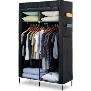 Herzberg - Opbergkast - Zwart - Opbergrek - 108x170x45 cm - Multifunctioneel - Voor kleren en woonartikelen