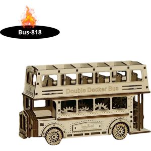 Bovista Bouwpakket Hout - Kinderen - Volwassenen - Bouwpakketten Volwassenen - Boot - Houten Puzzel - 3D - Dubbeldekker Bus