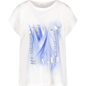 GERRY WEBER Dames Shirt met korte mouwen van duurzaam katoen Off-white-44