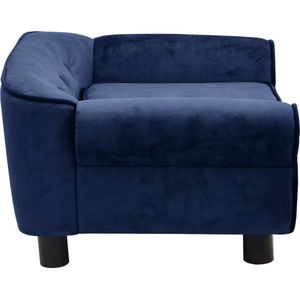 The Living Store Huisdierenbank - Pluche - Hondenbank 72x45x30cm - Blauw - Hondenbank - Pluche Bank - Hondenbed - Kattenbank - Klein Dier Bed